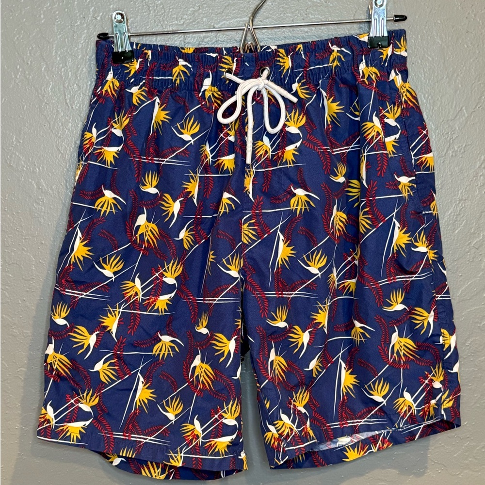 Tropical Print Men's Swim Trunks